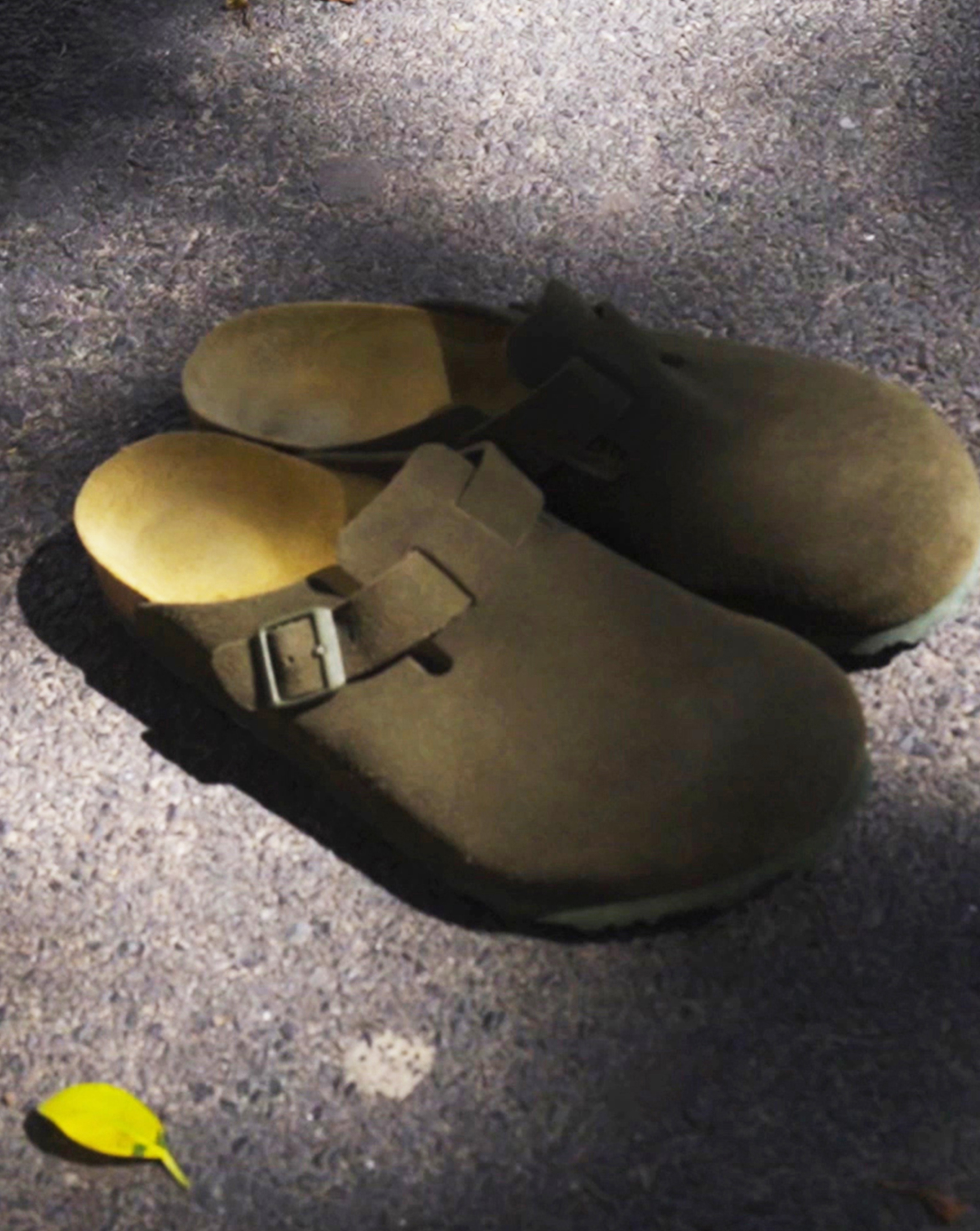 Birkenstock Boston suede sandals.