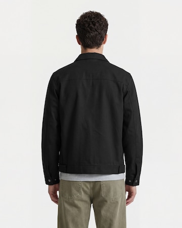 Black Zip Up Smart Harrington Jacket