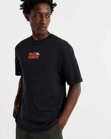 Only & Sons Iron Maiden Relaxed Fit Back Print T-Shirt - Black