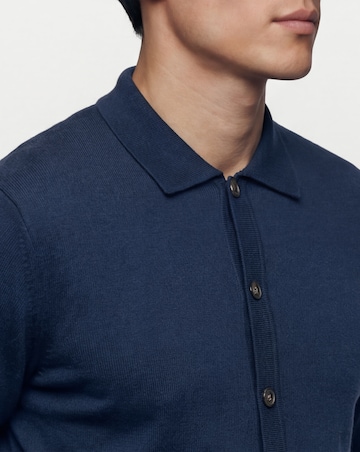 Navy Soft Touch Collared Cardigan