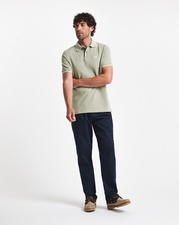Barbour Denwick Short Sleeve Tipped Tailored Polo Shirt - Green