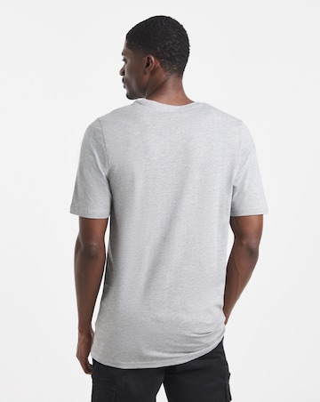 Pure Cotton Crew Neck T-Shirt Extra Long - Grey Marl
