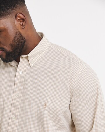Polo Ralph Lauren Long Sleeve Gingham Poplin Shirt - Beige/White