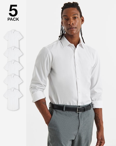 3 Pack Long Sleeve White Formal Shirt