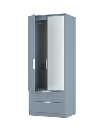 Humber Ready Assembled 2 Door 2 Drawer Mirrored Wardrobe - Kids