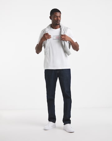Tommy Hilfiger Short Sleeve Script Flag T-Shirt - White