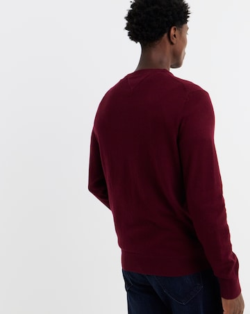 Tommy Hilfiger Cotton Cashmere Crew Neck Jumper - Burgundy