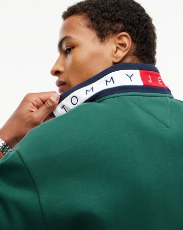 Tommy Jeans Branded Collar 1/4 Zip Sweatshirt - Green