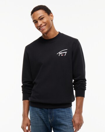 Tommy Jeans Signature Crew Neck Sweatshirt - Black
