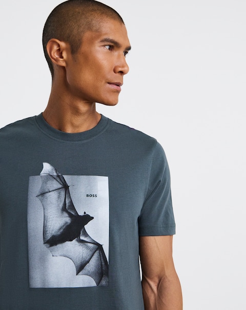 BOSS Short Sleeve Bat Graphic T-Shirt - Grey