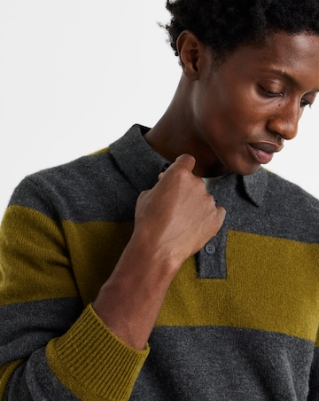 Stripe Slouch Knitted Polo