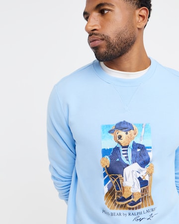 Polo Ralph Lauren Bear Graphic Crew Neck Sweatshirt - Blue