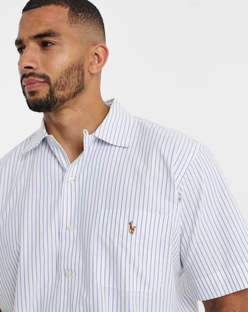 Polo Ralph Lauren Short Sleeve Lightweight Oxford Shirt - White/Blue