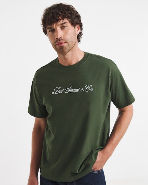 Levi's Short Sleeve Vintage Fit Script T-Shirt - Dark Green