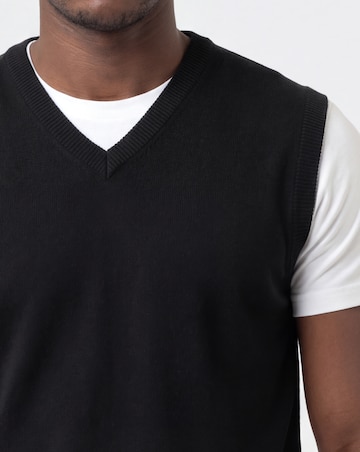 Black Cotton Sweater Vest