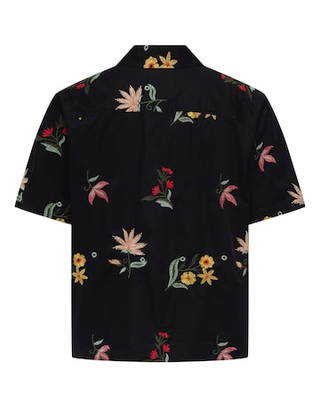 Only & Sons Edward Floral Embroided Shirt - Black