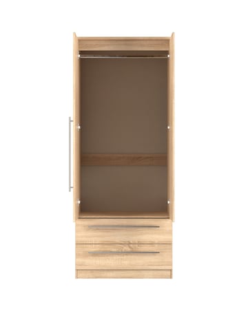 Osprey Ready Assembled 2 Door 2 Drawer Mirrored Wardrobe - Kids