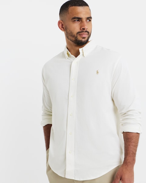 Polo Ralph Lauren Long Sleeve Stretch Jersey Shirt - Cream