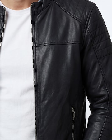 Black Leather Racer Jacket