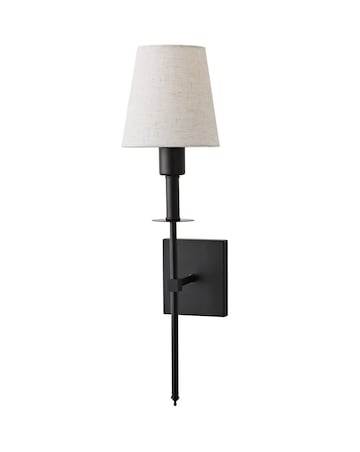 ValueLights Kincaid Black Rechargeable Easy Fit Wall Light with Shade
