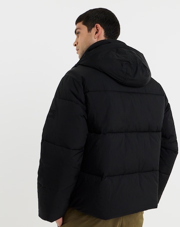 BOSS Oversized Hooded Puffer Jacket - Black