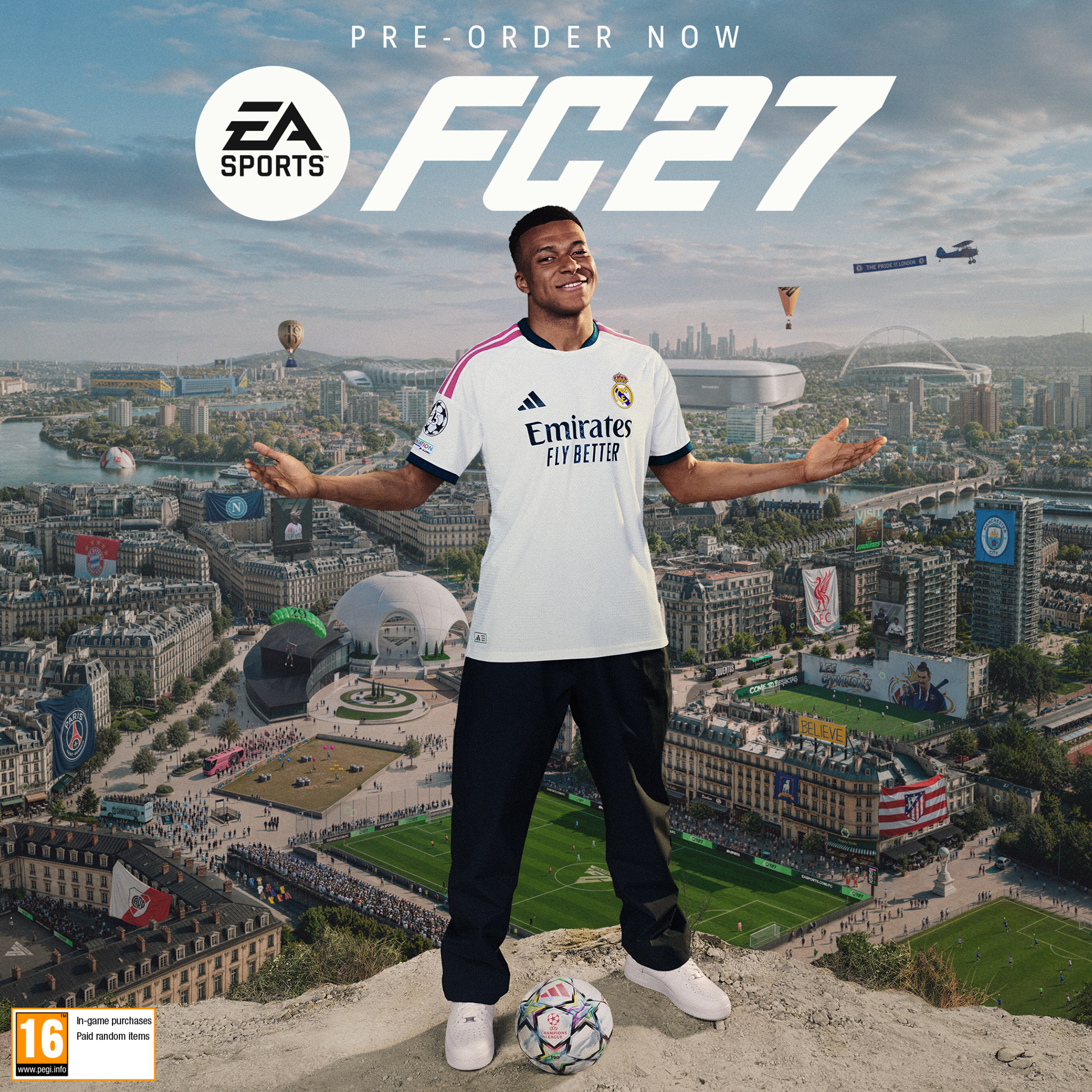 Promotional image for EA SPORTS FC™ 27 featuring Kylian Mbappé