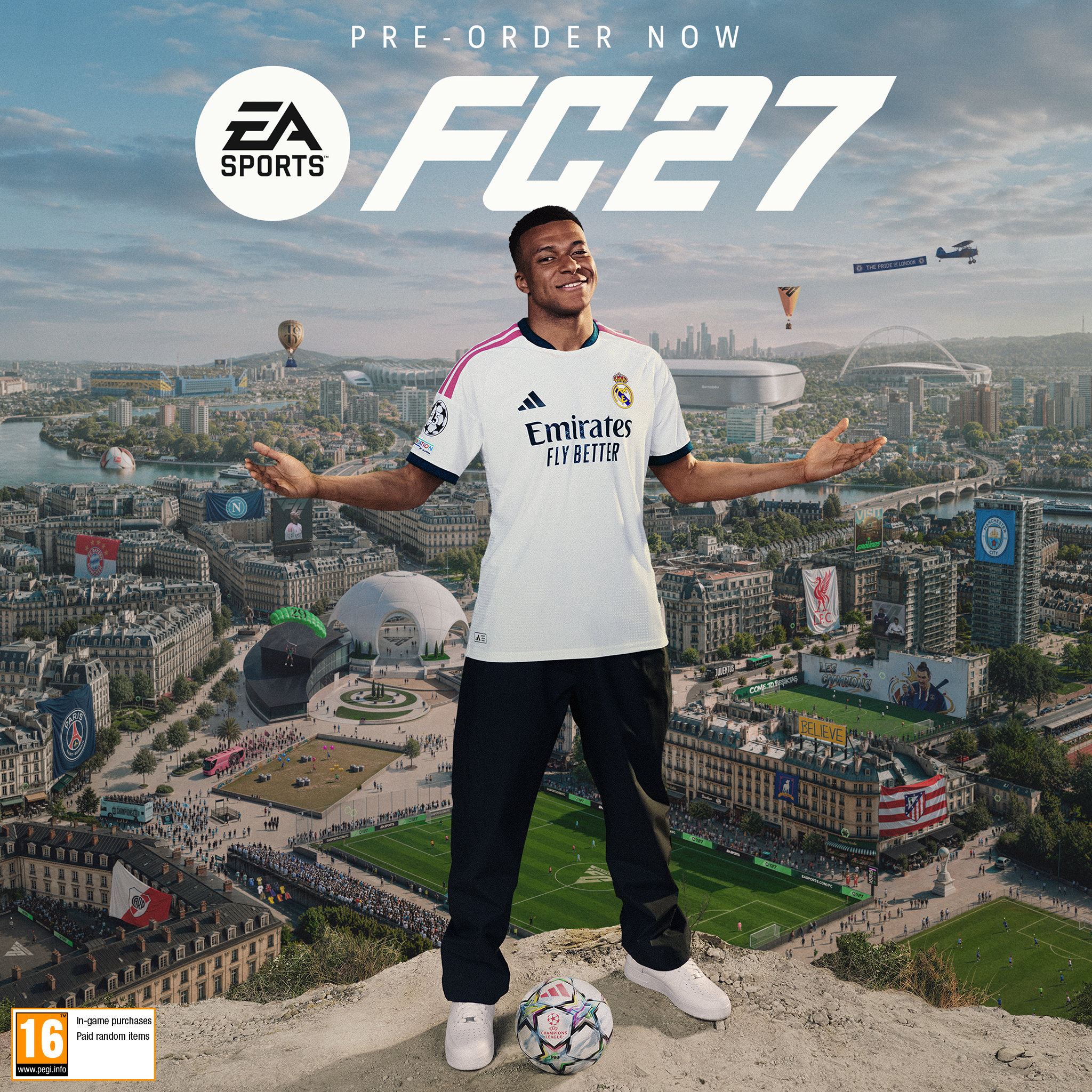 Promotional image for EA SPORTS FC™ 27 featuring Kylian Mbappé