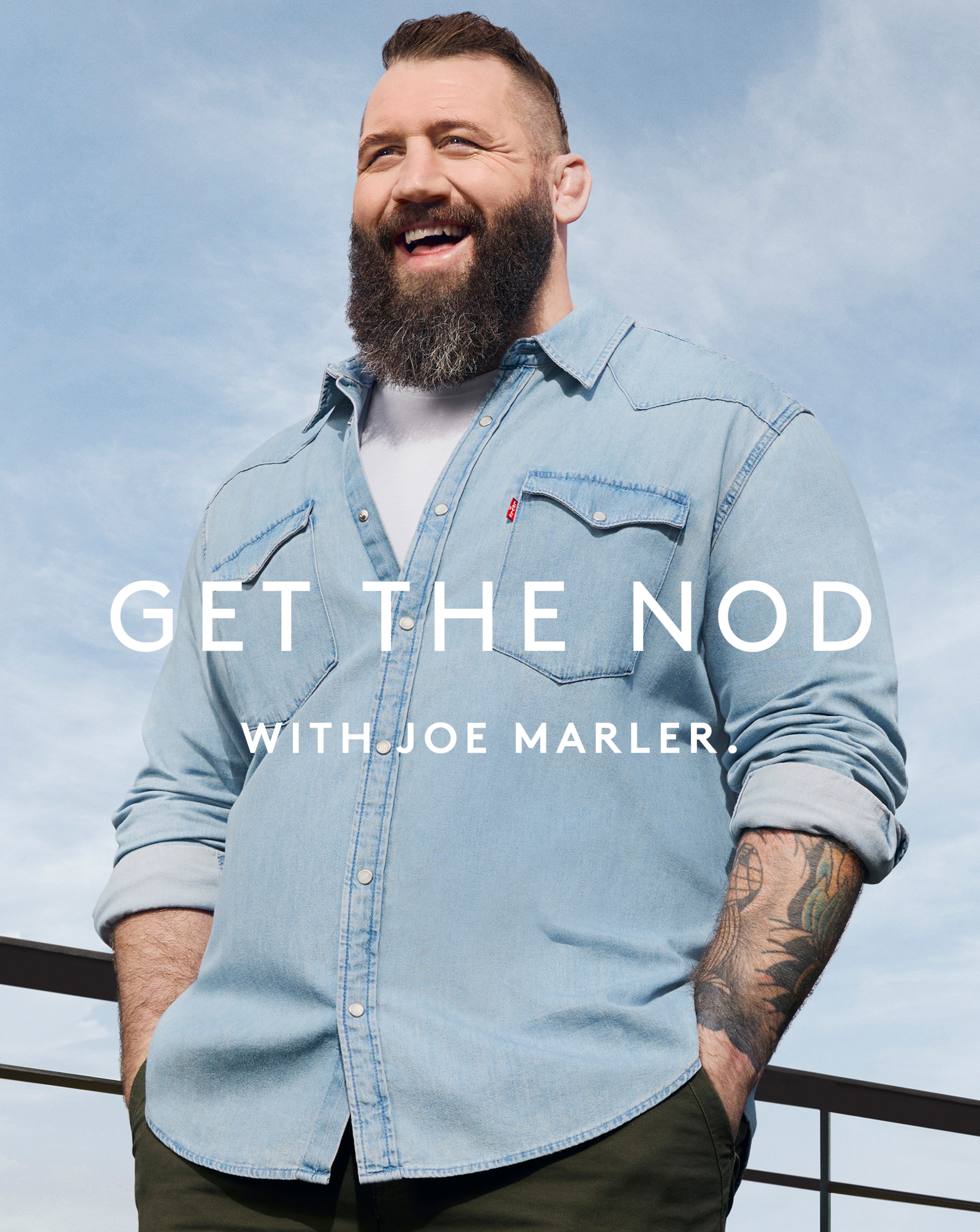 GET THE NOD with Joe Marler. Joe Marler wears Levi's Classic Western Denim Shirt - Stonewash