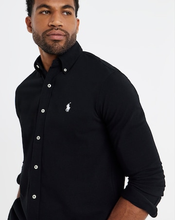 Polo Ralph Lauren Long Sleeve Stretch Mesh Shirt - Black