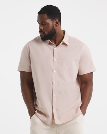 Short Sleeve Linen Blend Shirt