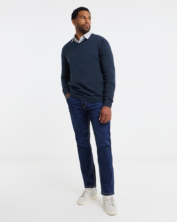 Cotton Knitted V Neck Jumper Long