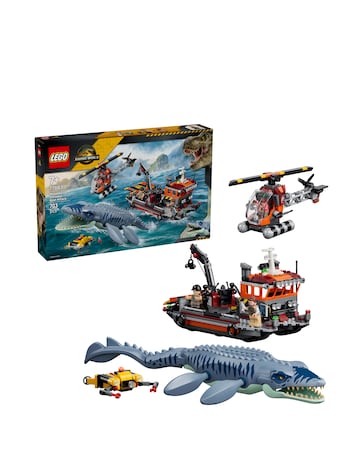 LEGO Jurassic World Mosasaurus Dinosaur Boat Attack 77983
