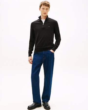 Tommy Hilfiger Cotton Cashmere 1/4 Zip Jumper - Black
