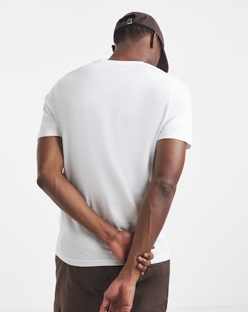 Pure Cotton V-Neck T-Shirt- White