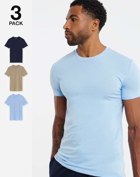 Polo Ralph Lauren 3 Pack Lounge T-Shirts - Nvy/ Blu/ Beig