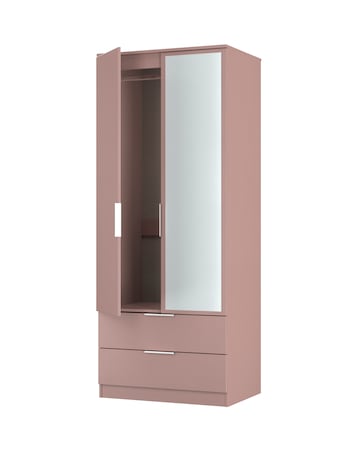 Humber Ready Assembled 2 Door 2 Drawer Mirrored Wardrobe - Kids