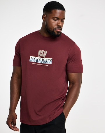 Jack & Jones Frederiksberg Graphic Box T-Shirt - Burgundy