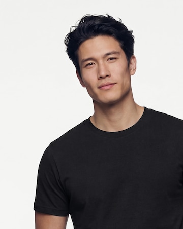 Pure Cotton Crew Neck T-Shirt Long- Black