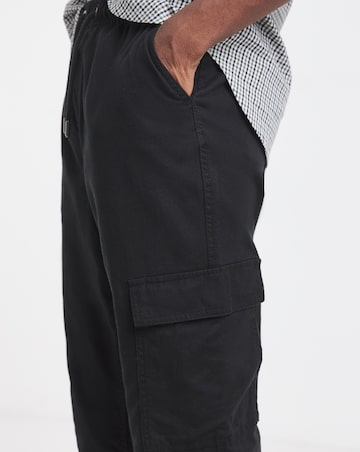 Linen Blend Fully Elasticated Cargo Trouser