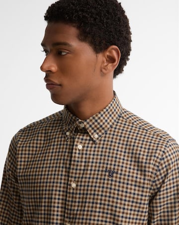 Barbour Finkle Long Sleeve Tailored Gingham Shirt - Dark Sand