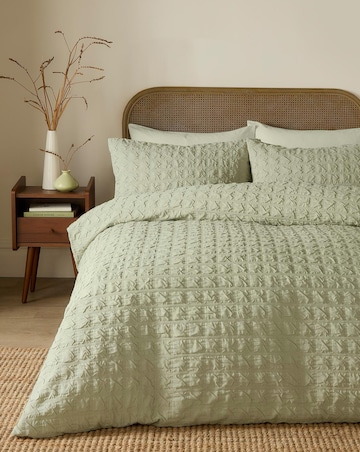 Serene Embossed Grid Duvet Cover Set