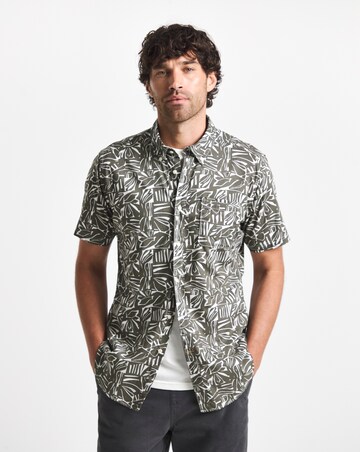 Barbour Orton Short Sleeve Printed Summer Shirt - Olive