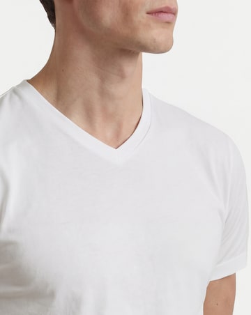 Pure Cotton V-Neck T-Shirt- White