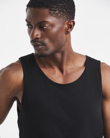 5 Pack Pure Cotton Vests- Black