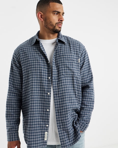 Jack & Jones Frederiksberg Flannel Long Sleeve Shirt - Blue