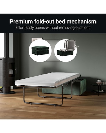 Jay-Be Luxe Velvet Footstool Bed with Comfort Mattress