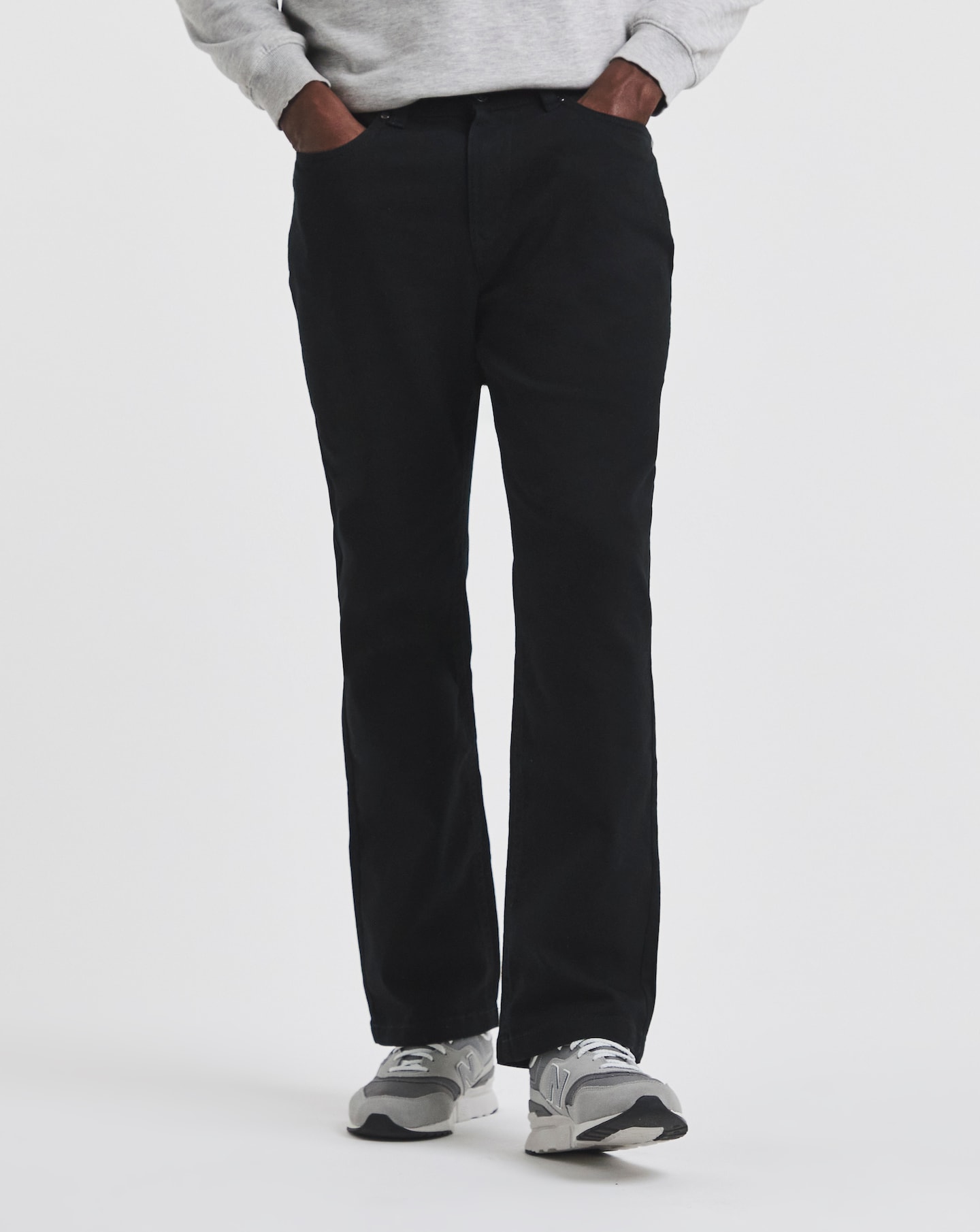 Union Black Loose Fit Stretch Gabardine Jeans | Jacamo