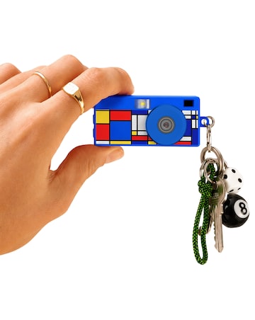 Praktica Snap& Go Mini Camera inc 8GB Micro SD Card & Phone Adapter Blue Print