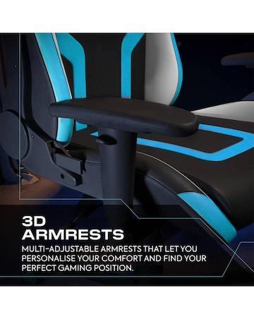 X Rocker Agility Compact Ergonomic PC Gaming Chair for Juniors - Blue