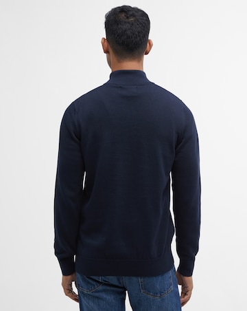 Barbour Cotton 1/2 Zip Knitted Jumper - Navy